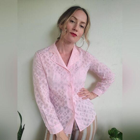 The Carnation Sheer Handmade 60s Button Down S - Picture 5 of 14